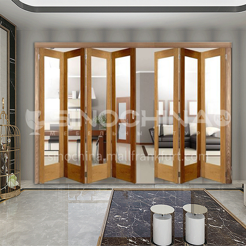 G wooden folding door composite wooden door sticker belt glass bedroom door living room door kitchen door modern style 6